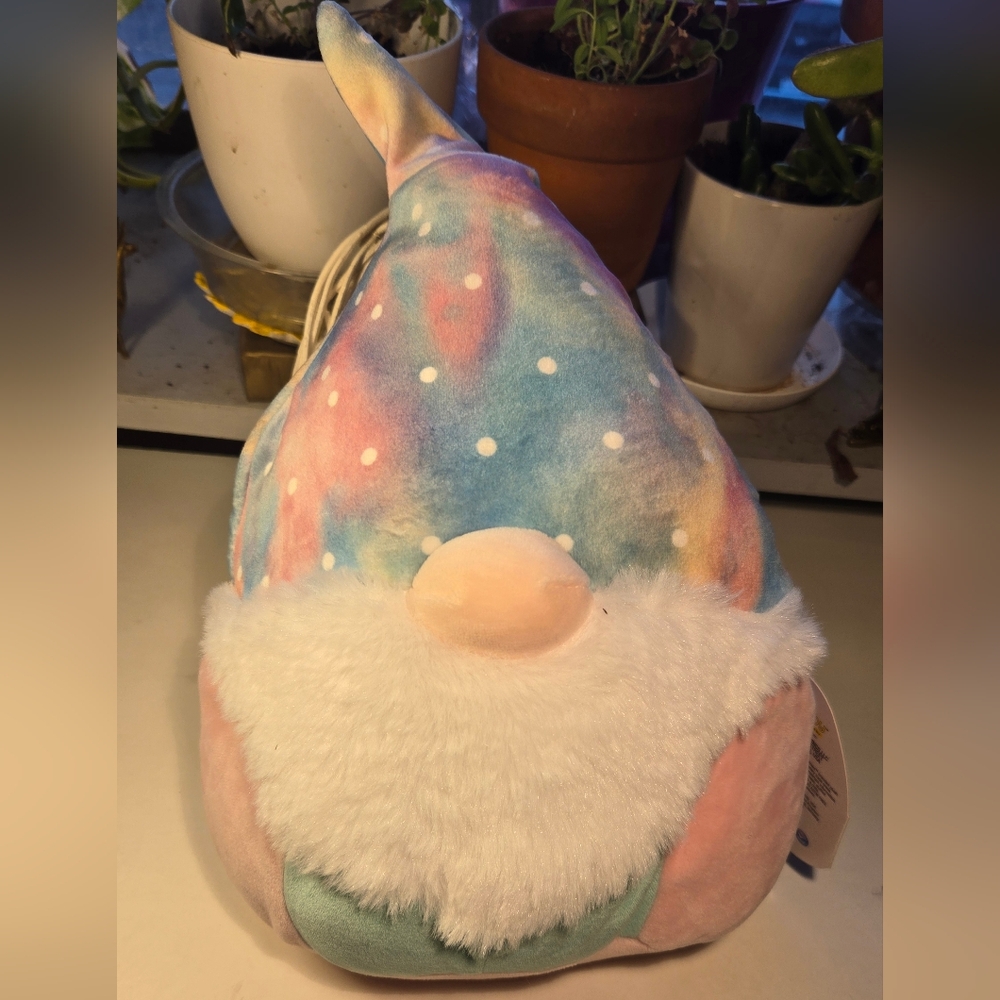 Original Squishmallows Rayford the Gnome Plush with Tie Dye Colored Cap